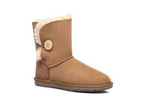 Australian Shepherd® UGG Boots Australia Premium Double Face Sheepskin Short Button,Water Resistant