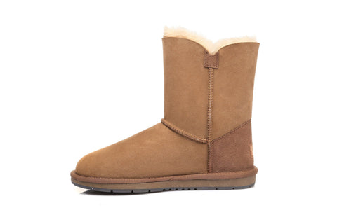 Australian Shepherd® UGG Boots Australia Premium Double Face Sheepskin Short Button,Water Resistant