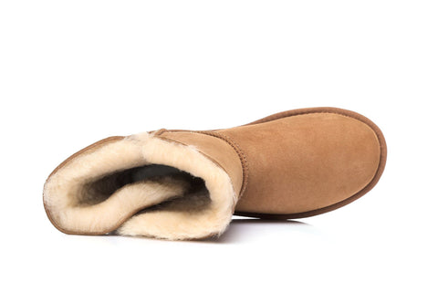 Australian Shepherd® UGG Boots Australia Premium Double Face Sheepskin Short Button,Water Resistant