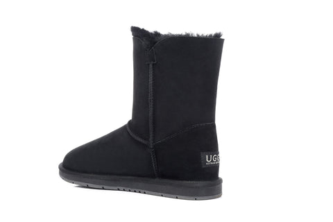 Australian Shepherd® UGG Boots Australia Premium Double Face Sheepskin Short Button,Water Resistant