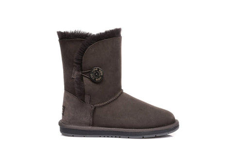 Australian Shepherd® UGG Boots Australia Premium Double Face Sheepskin Short Button,Water Resistant