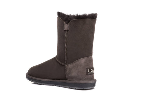 Australian Shepherd® UGG Boots Australia Premium Double Face Sheepskin Short Button,Water Resistant