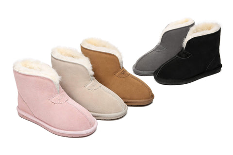 UGG Boots - AS UGG Unisex Ankle Slipper Parker Premium Sheepskin Wool Home Moccasin