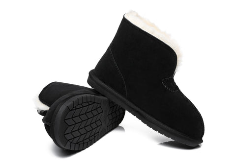 UGG Boots - AS UGG Unisex Ankle Slipper Parker Premium Sheepskin Wool Home Moccasin
