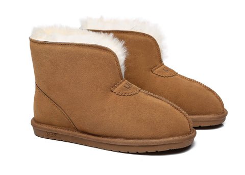 UGG Boots - AS UGG Unisex Ankle Slipper Parker Premium Sheepskin Wool Home Moccasin