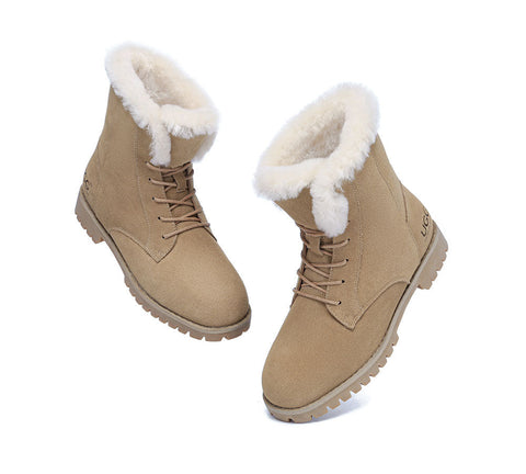 UGG Boots - AS UGG Women Fashion Lace Up Ankle Boots Jean