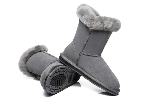 UGG Boots - AS UGG Women Short Boots Talia Twin Face Sheepskin Double Horn Toggle Closure