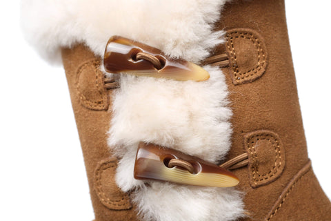 UGG Boots - AS UGG Women Short Boots Talia Twin Face Sheepskin Double Horn Toggle Closure