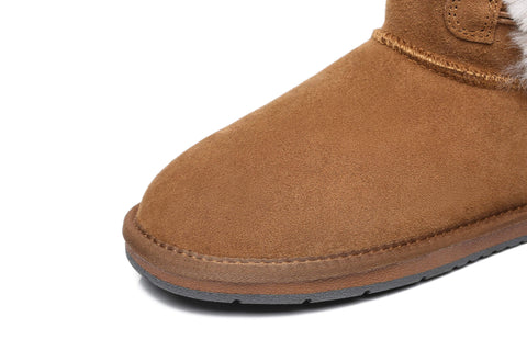 UGG Boots - AS UGG Women Short Boots Talia Twin Face Sheepskin Double Horn Toggle Closure