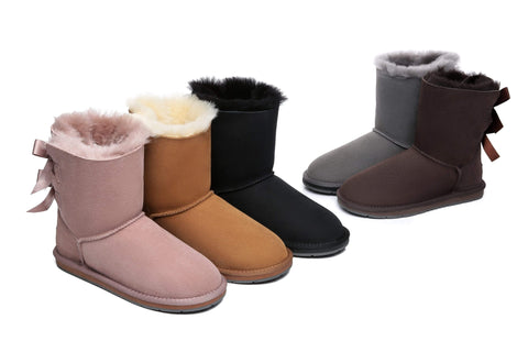 UGG Boots - AS Women Double Back Bow Short Ugg Boots