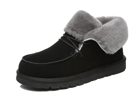 UGG Boots - AS Women Mini Ugg Alaina Casual Ankle Ugg Boots With Wool Collar