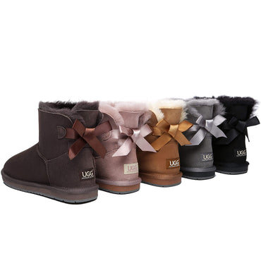 Australian Shepherd® Women Mini Ugg Boots with Single Back Bow