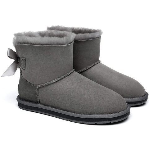 Australian Shepherd® Women Mini Ugg Boots with Single Back Bow