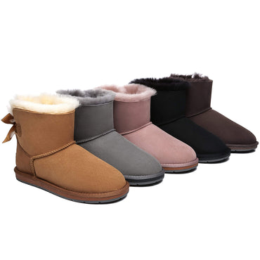 Australian Shepherd® Women Mini Ugg Boots with Single Back Bow