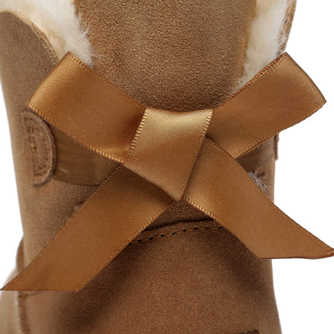 Australian Shepherd® Women Mini Ugg Boots with Single Back Bow