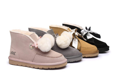 Australian Shepherd UGG Ribbon Pom Pom Boots Doreen #521011 (2454679093306)