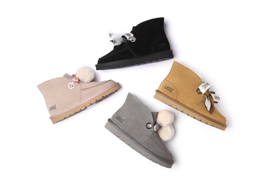 Australian Shepherd UGG Ribbon Pom Pom Boots Doreen #521011 (2454679093306)