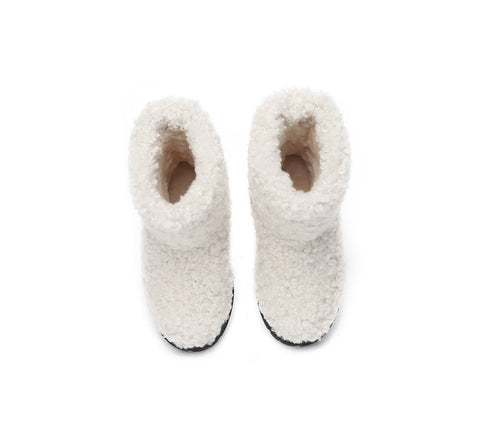 UGG Boots - EVERAU® UGG Kids Sheepskin Wool Plush Adjustable Drawstring Boots Peggy