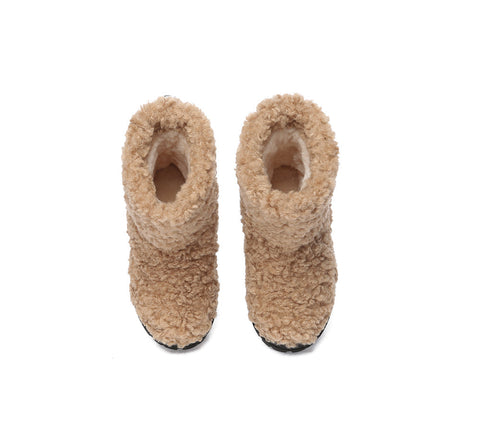 UGG Boots - EVERAU® UGG Kids Sheepskin Wool Plush Adjustable Drawstring Boots Peggy