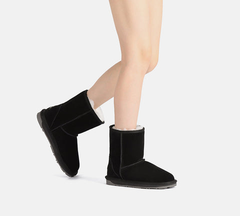 UGG Boots - EVERAU® UGG Sheepskin Wool Mid Calf Boots Short Classic Suede