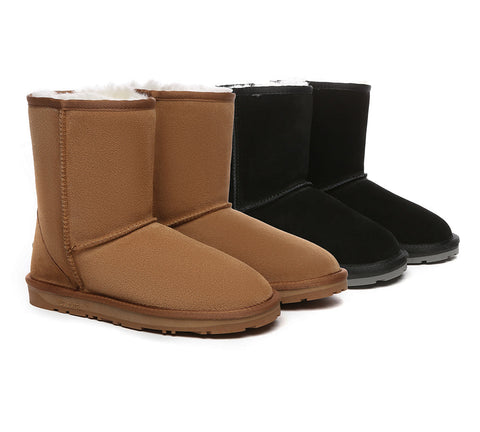 UGG Boots - EVERAU® UGG Sheepskin Wool Mid Calf Boots Short Classic Suede