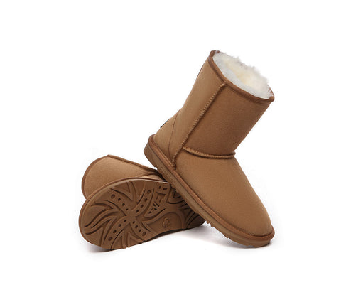 UGG Boots - EVERAU® UGG Sheepskin Wool Mid Calf Boots Short Classic Suede