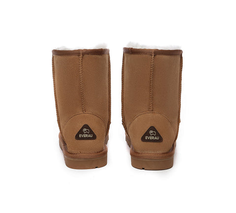 UGG Boots - EVERAU® UGG Sheepskin Wool Mid Calf Boots Short Classic Suede