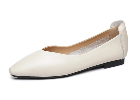 UGG Boots - Everly Leather Pointed Toe Ballet Flats