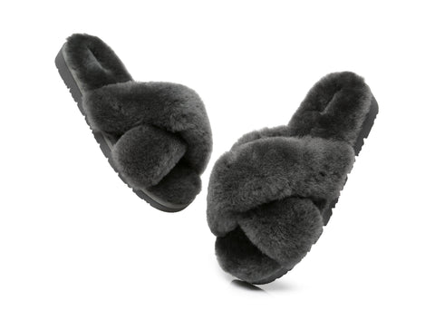 UGG Boots - Leanna Scuff Women Fluff Crossover Slides