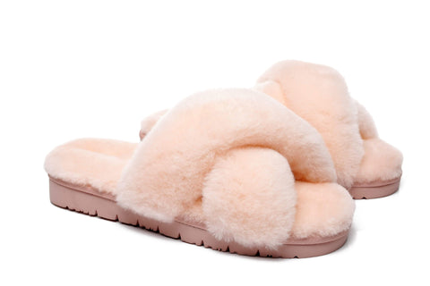 UGG Boots - Leanna Scuff Women Fluff Crossover Slides