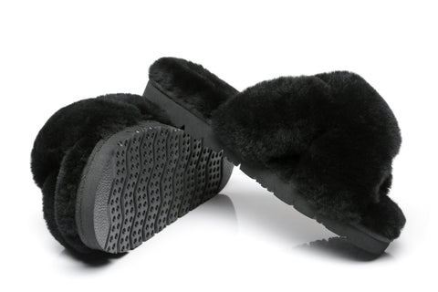 UGG Boots - Leanna Scuff Women Fluff Crossover Slides