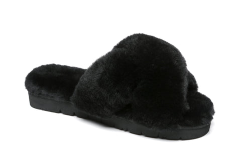 UGG Boots - Leanna Scuff Women Fluff Crossover Slides