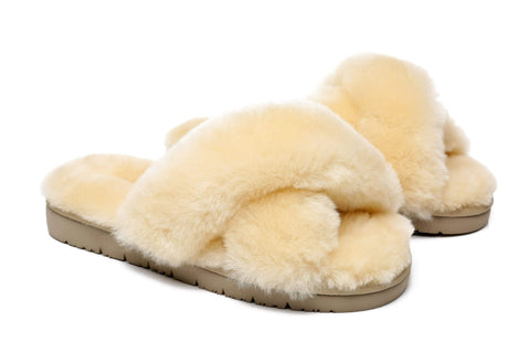 UGG Boots - Leanna Scuff Women Fluff Crossover Slides