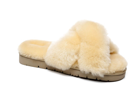 UGG Boots - Leanna Scuff Women Fluff Crossover Slides