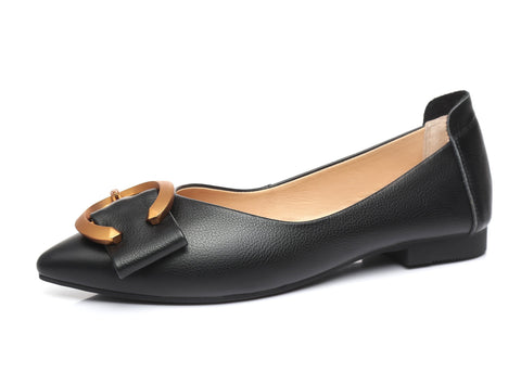UGG Boots - Pari Pointed Toe Ballet Flat With Metal Buckle Décor