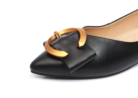 UGG Boots - Pari Pointed Toe Ballet Flat With Metal Buckle Décor