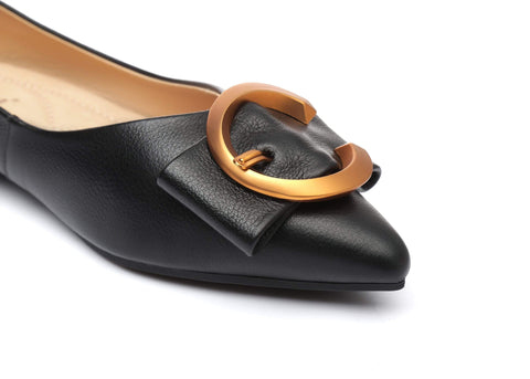 UGG Boots - Pari Pointed Toe Ballet Flat With Metal Buckle Décor