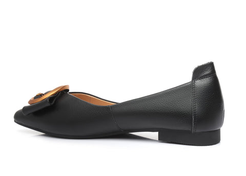 UGG Boots - Pari Pointed Toe Ballet Flat With Metal Buckle Décor