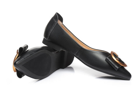 UGG Boots - Pari Pointed Toe Ballet Flat With Metal Buckle Décor
