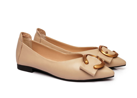 UGG Boots - Pari Pointed Toe Ballet Flat With Metal Buckle Décor