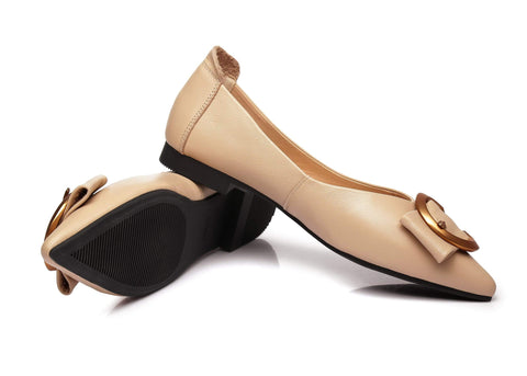 UGG Boots - Pari Pointed Toe Ballet Flat With Metal Buckle Décor