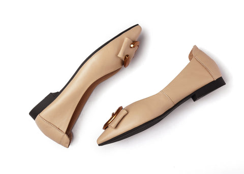 UGG Boots - Pari Pointed Toe Ballet Flat With Metal Buckle Décor