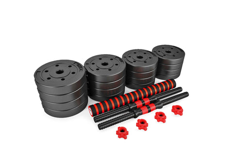 TARRAMARRA®【40KG】Adjustable Rubber Dumbbell Barbell Set