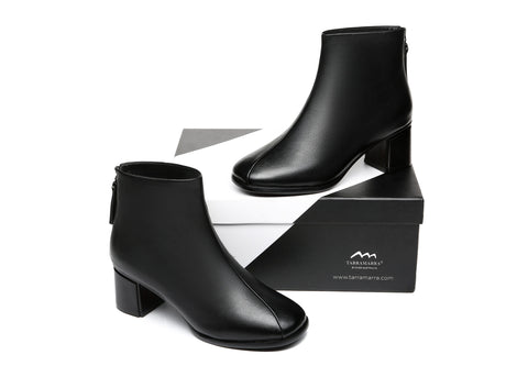UGG Boots - TA Romina Women Black Leather Ankle Boots