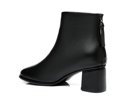 UGG Boots - TA Romina Women Black Leather Ankle Boots