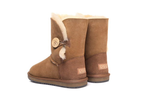 Australian Shepherd® UGG Boots Australia Premium Double Face Sheepskin Short Button,Water Resistant