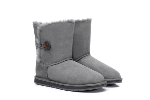 Australian Shepherd® UGG Boots Australia Premium Double Face Sheepskin Short Button,Water Resistant