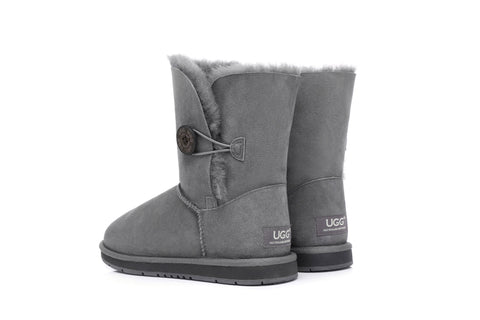 Australian Shepherd® UGG Boots Australia Premium Double Face Sheepskin Short Button,Water Resistant