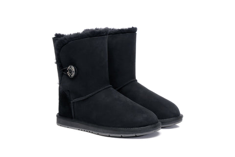 Australian Shepherd® UGG Boots Australia Premium Double Face Sheepskin Short Button,Water Resistant