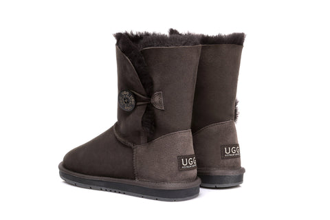 Australian Shepherd® UGG Boots Australia Premium Double Face Sheepskin Short Button,Water Resistant